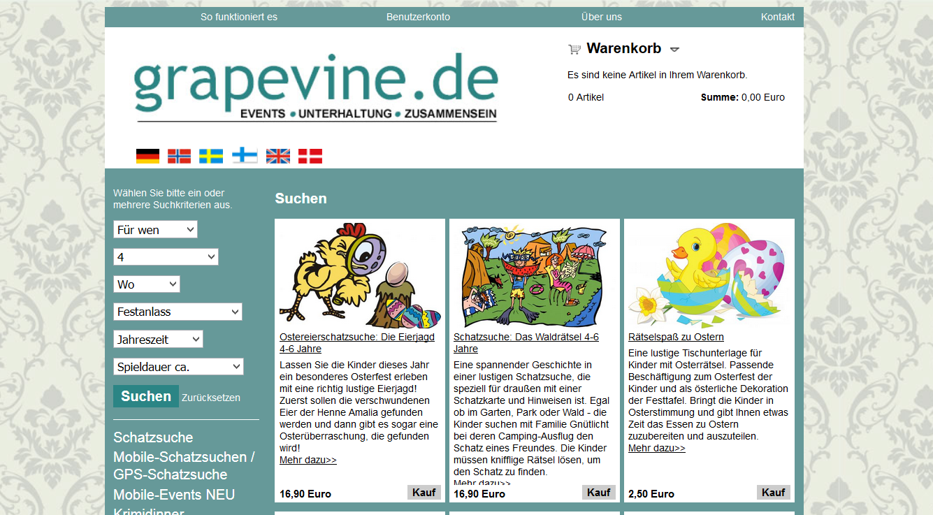 Die Website von grapevine.de